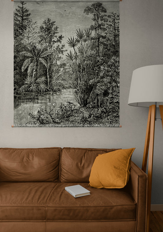 Cretaceous period Vintage textile wall hanging