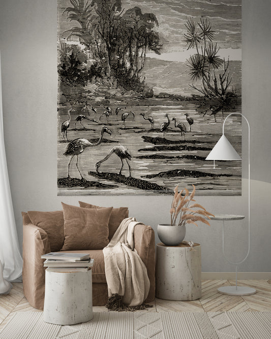 Tropical Flamingos Vintage wall hanging