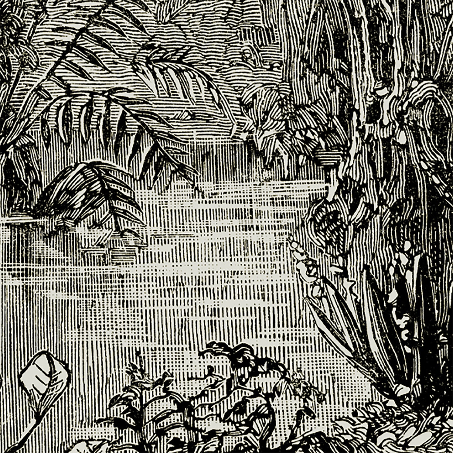 Cretaceous period Vintage textile wall hanging