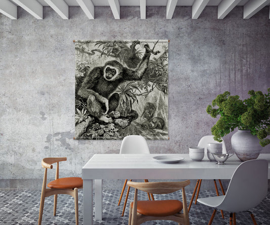 Gibbon (Hylobates Lar) Jungle wall hanging