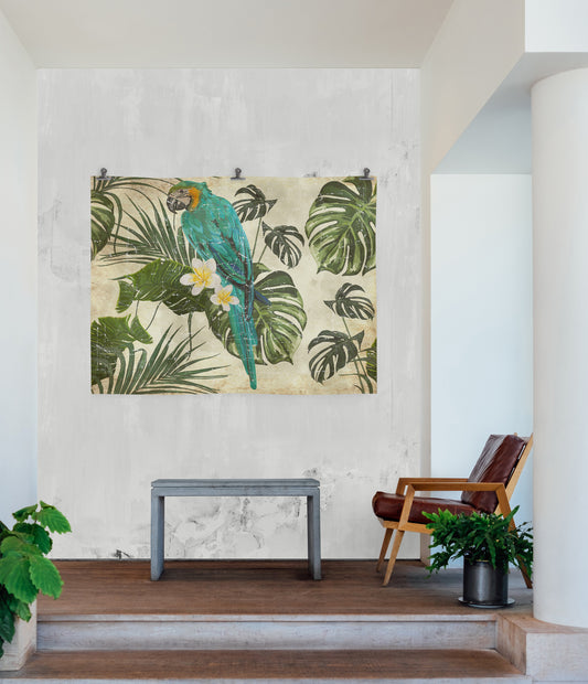 Bleu Guacamayo on Papier froissé (Wrinkled paper)