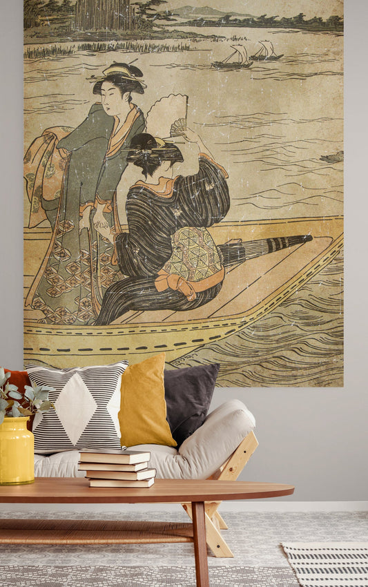 Japanese Girls on Papier froissé (Wrinkled paper)