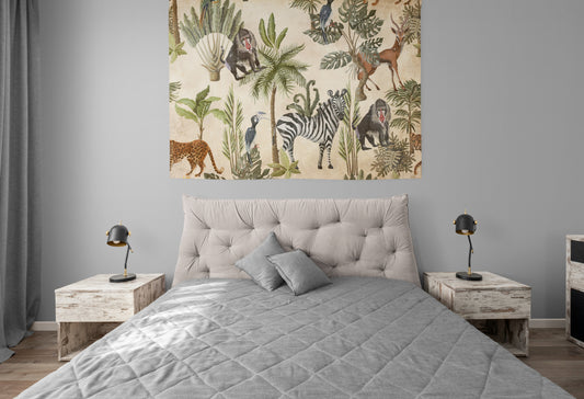 Vintage wildlife animals on Papier froissé (Wrinkled paper)