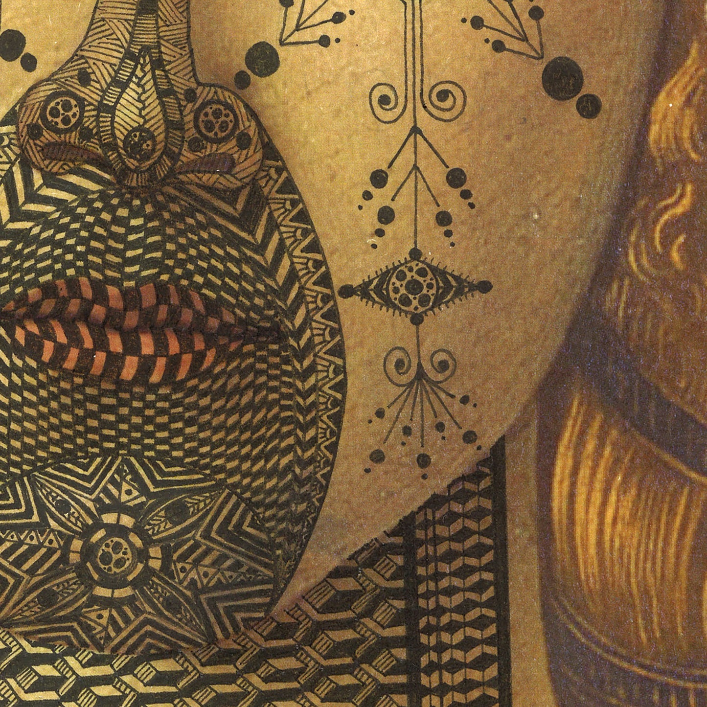 The Virgin and Child with Saint John and an angel Vintage Wallhanging