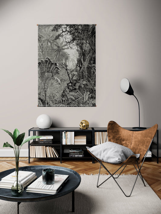 Native Indian in the Jungle textile wall hanging