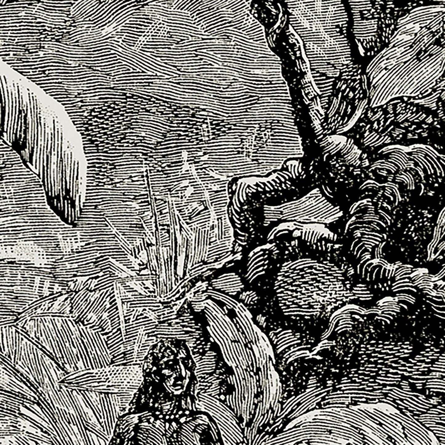 Tenture murale textile représentant un Indien dans la jungle