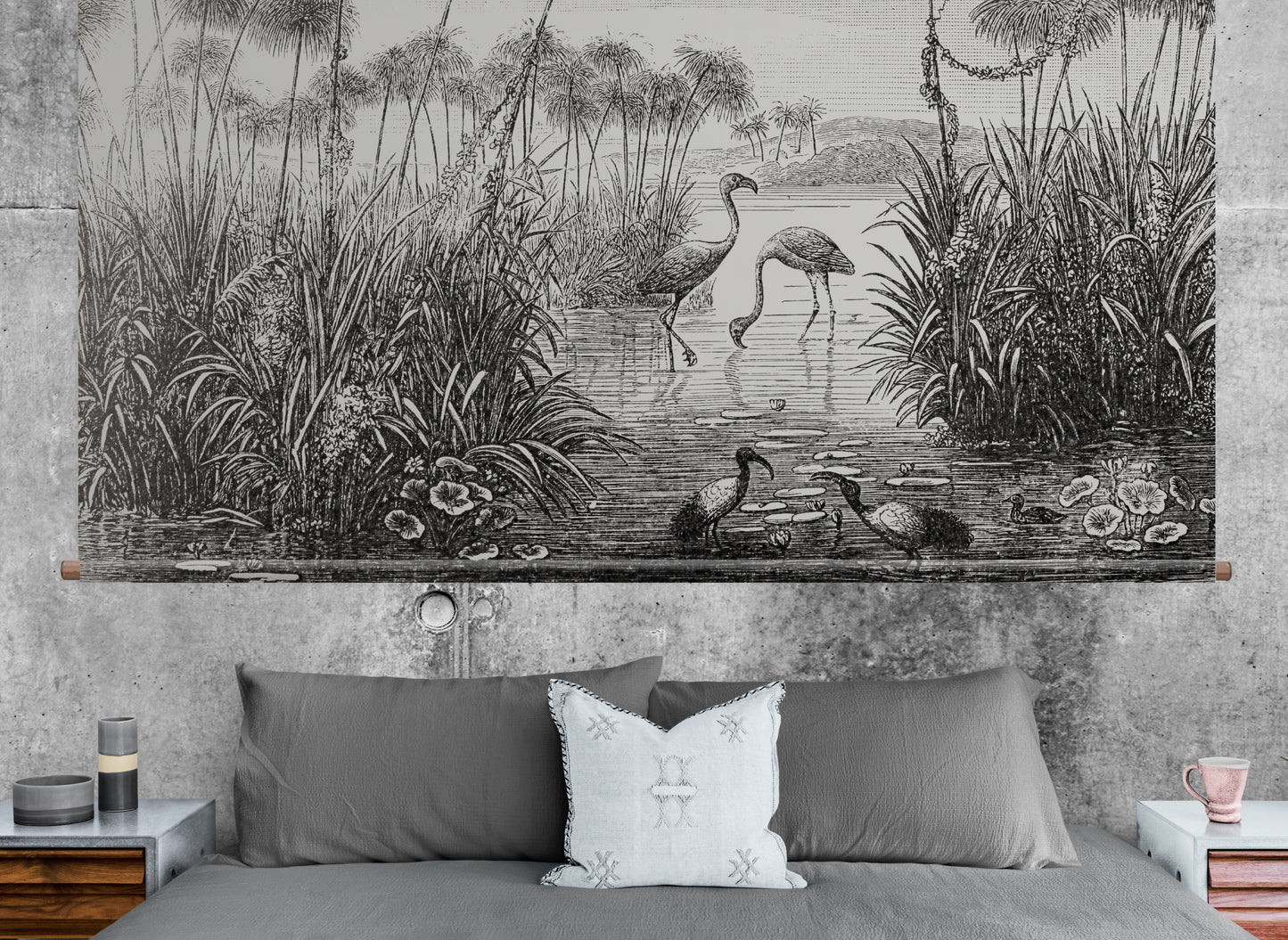 Flamingos in a pound wall hanging