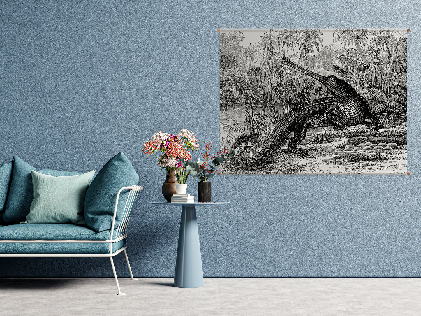 Les Crocodiles Vintage wall hanging